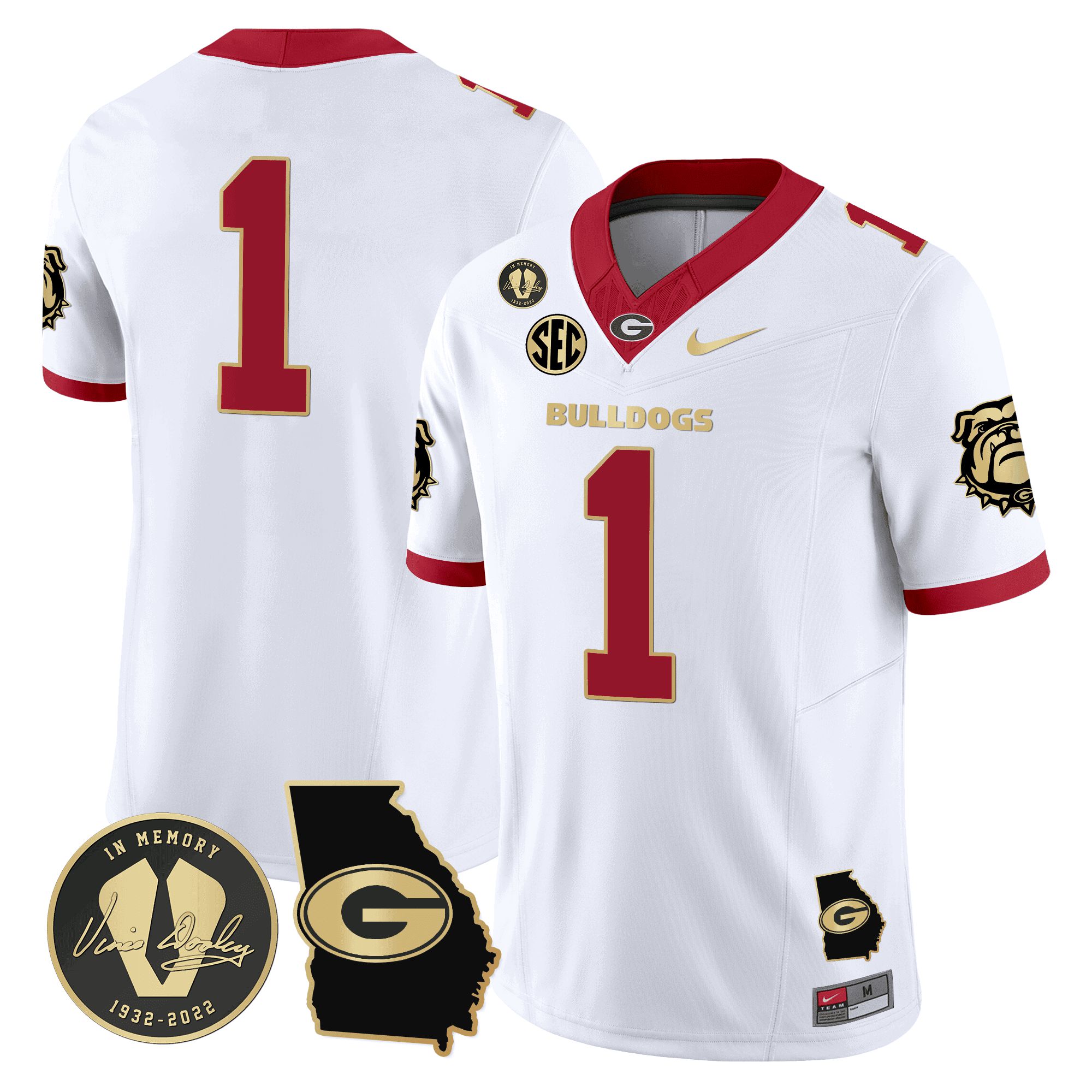 Men Georgia Bulldogs #1 No Name White 2024 Nike Vapor NCAA Jersey->indianapolis colts->NFL Jersey